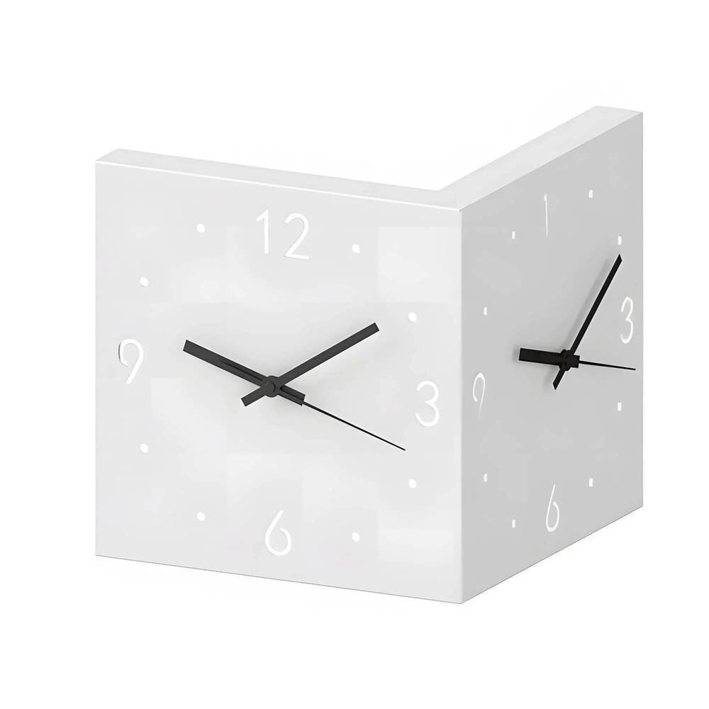 NEW VIVZONE sound and darkness activated iron corner clock in white